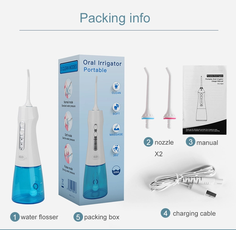 OEM Irrigator Portable Dental Water Flosser USB Rechargeable Water Jet Floss Tooth