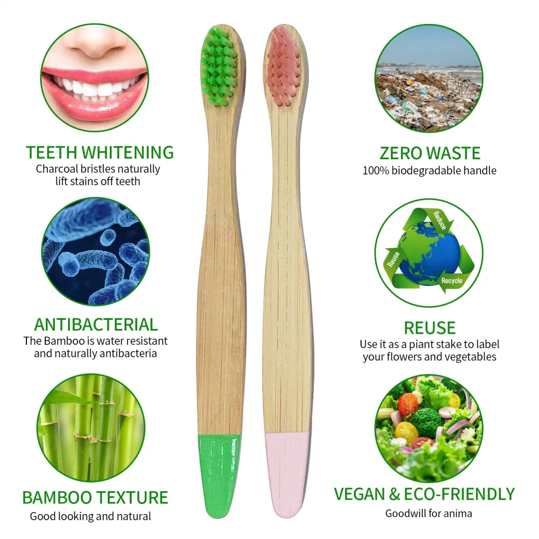 Customized Small Head Bamboo Toothbrush Tongue Cleaner