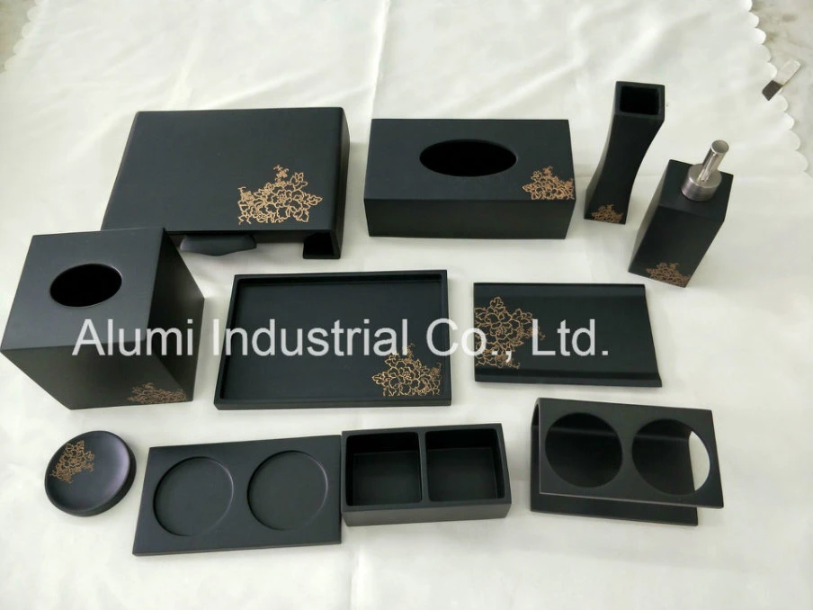 Resin Hotel Amenity Kit with Black Color Euro Bedroom Set Shell Toothbrush Holder for Luxury Home Decor