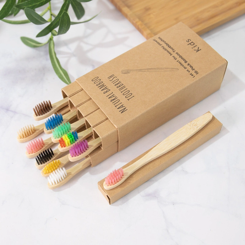 Eco Friendly Biodegradable Organic Bristle Bamboo Tooth Brush Soft Hotel Travel Handle Toothbrush with Customized Packing for Adult/Child/Kid, Kid Toothbrush