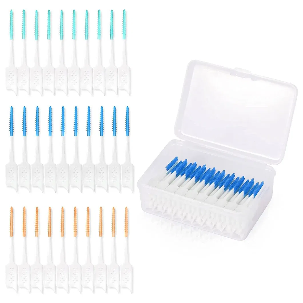 Interdental Brushes, Dual Use Silicone Dental Picks Orthodontic Interdental Toothpick Soft Dental Floss Brush for Braces Oral Cleaning