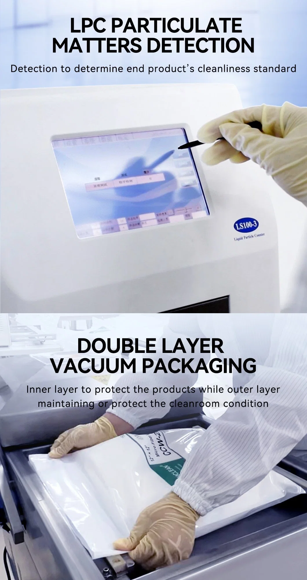 Class 10-1000 Polyester Cleanroom Wipe Cloth Have Passed ISO Certification Weigh 130g