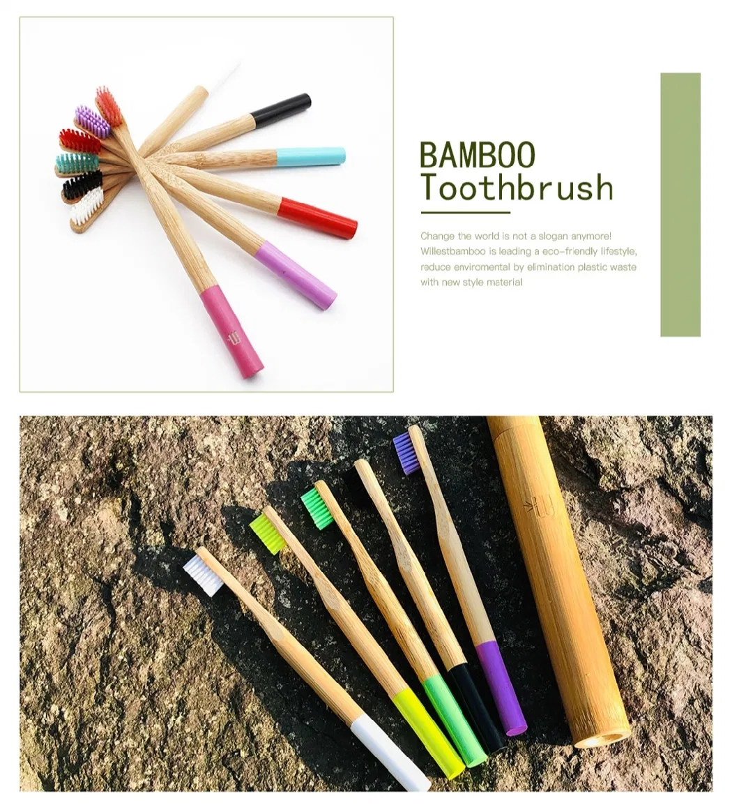Eco Friendly Nature Biodegradable Nylon Adult Bamboo Toothbrush