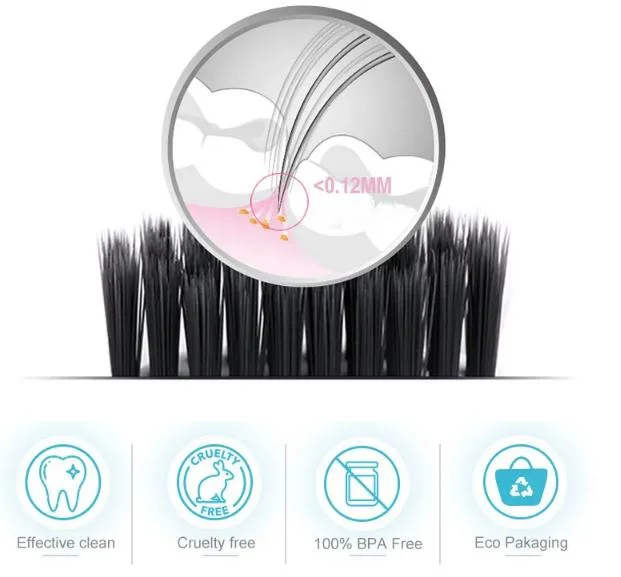 CE Approved Natural Brush Tooth Bamboo Toothbrush Wholesale Custom Logo Charcoal