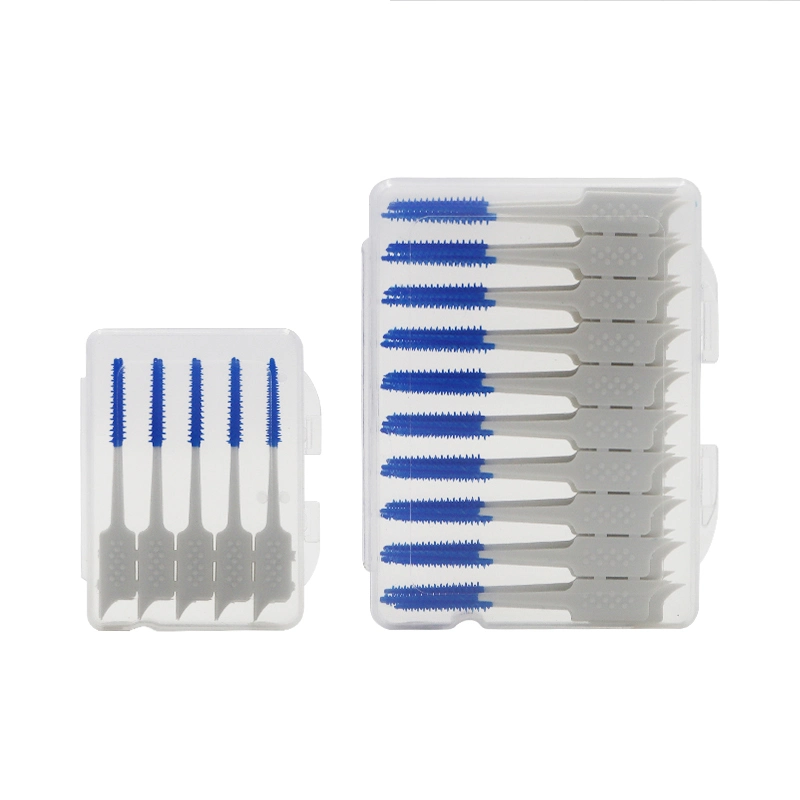 Oral Care Disposable Toothpicks Food Grade Rubber Bristles Interdental Brush
