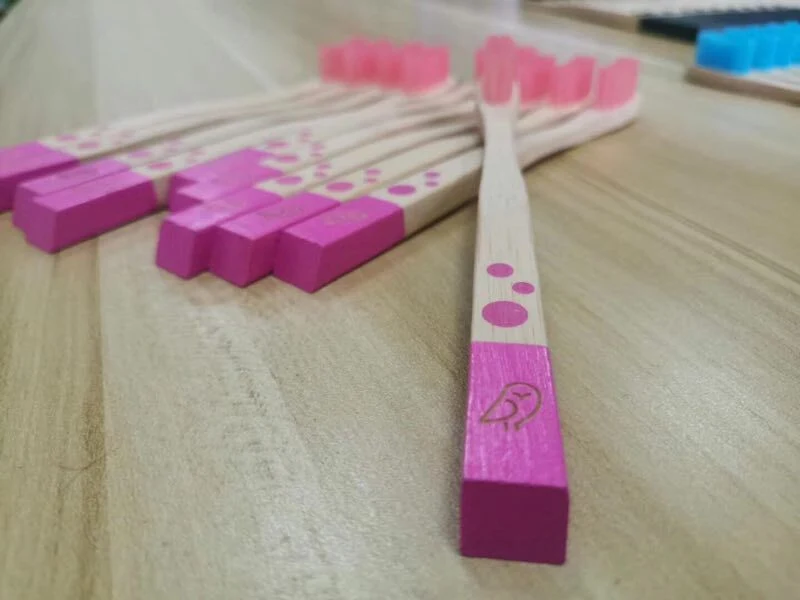 Color Nylon Bristle Bamboo Toothbrush