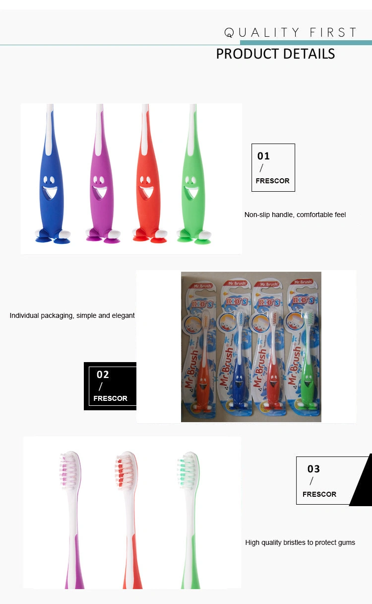 Suction Cup Stand Children Colorful Soft Kids Toothbrush Toothpaste Kit Set