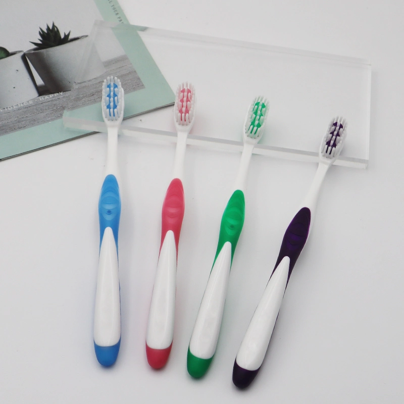 Wholesale Oral Care Nylon Soft Bristles Adult Toothbrush with Tongue Scraper