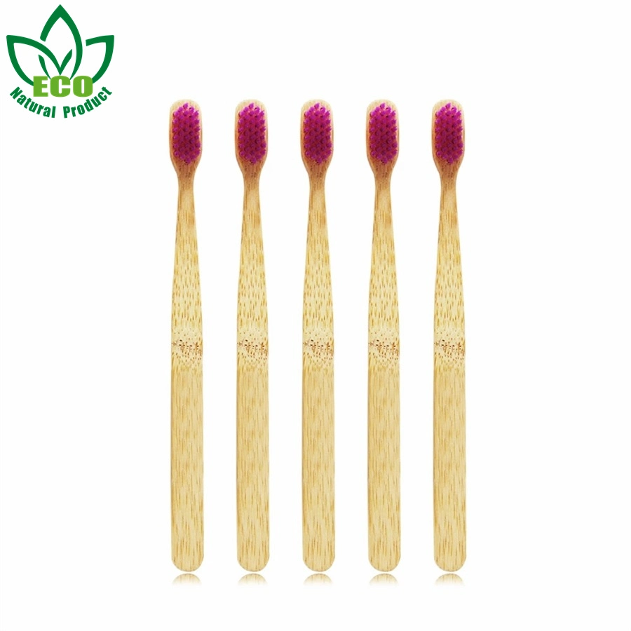5 Packs Bamboo Toothbrush Soft Toothbrush Adult Toothbrush Manual Toothbrush Oral Care Purple Soft Bristles