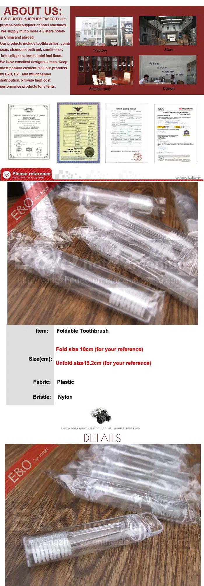 Hotel and Travel Toothbrush/Dental Kit/Transparent Folding Toothbrush/Disposable Toothbrush