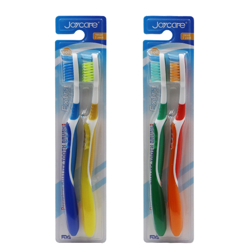 2020 New Design Soft Cross Action Bristles Gum Massage Non-Slip Handle Adult Toothbrush