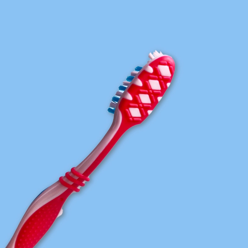 Cross Action Bristle with Tongue Scraper Cleaner Thick Handle Adult Toothbrush