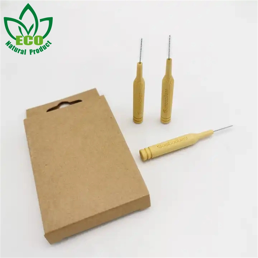 100% Biodegradable Bamboo Interdental Brush Bamboo Floss Picker