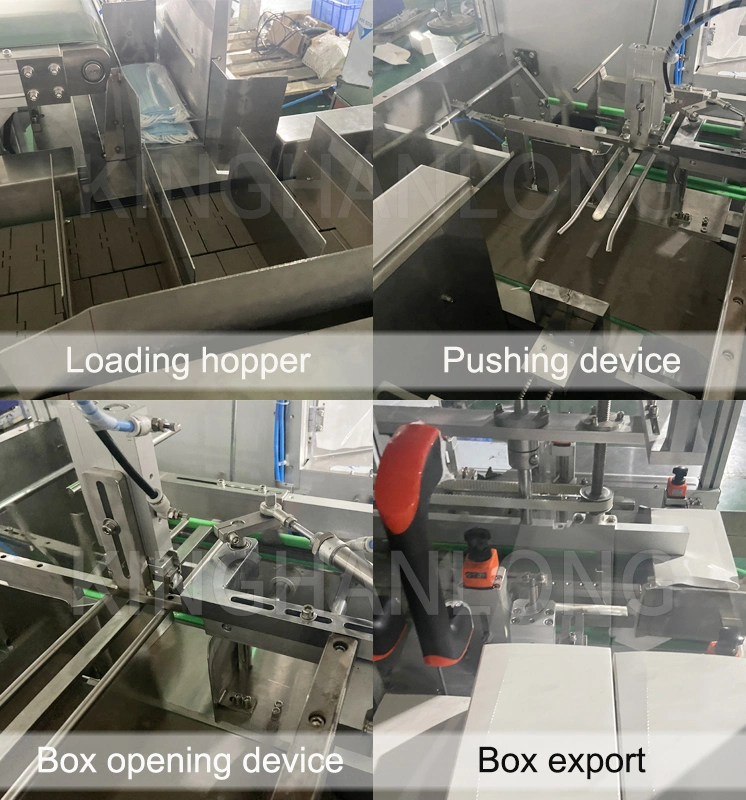 Automatic Boxing Cartoning Packaging Machine Disposal Surgical Nitrile Gloves Box Form Fill Seal Wrapping Flow Packaging Packing Filling Sealing Machine