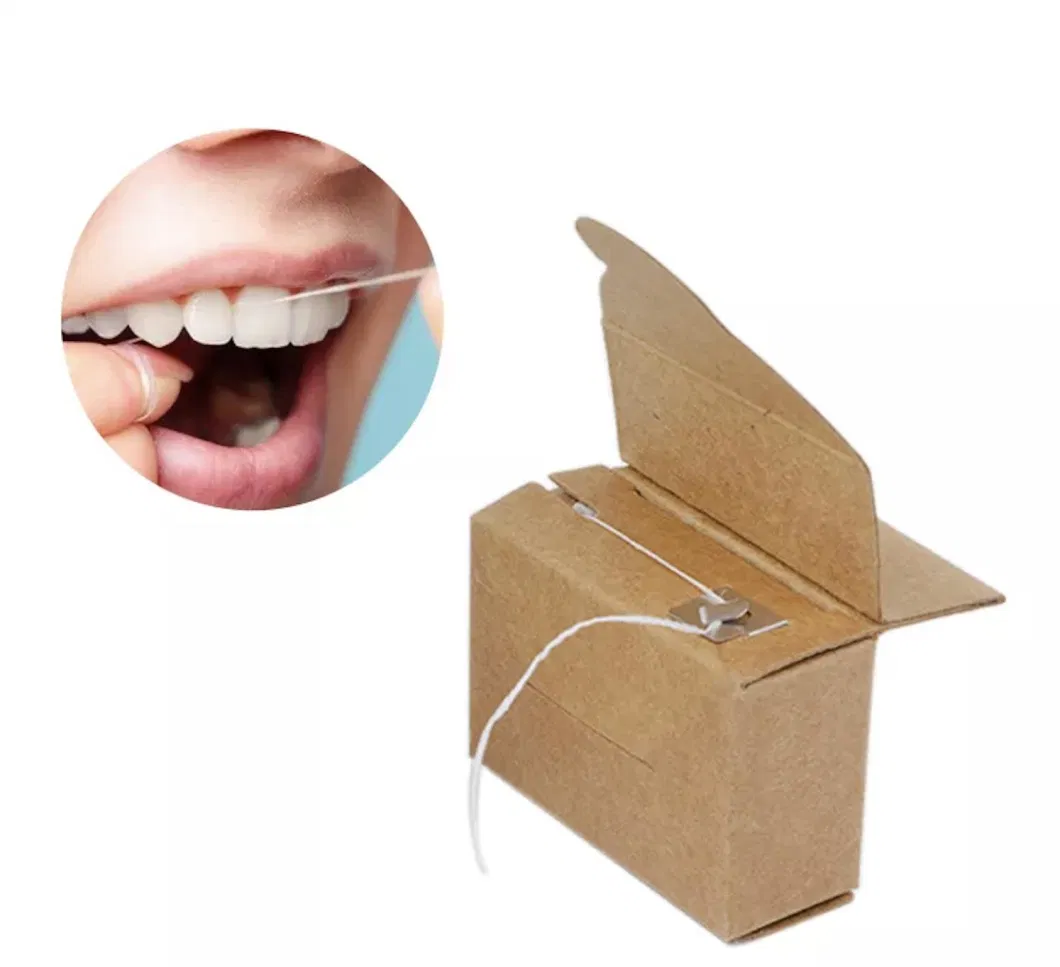 50m Eco Premium Plastic Free Biodegradable Oral Care Vegan Corn Dental Floss Natural Mint Bamboo Charcoal Dental Floss Pick
