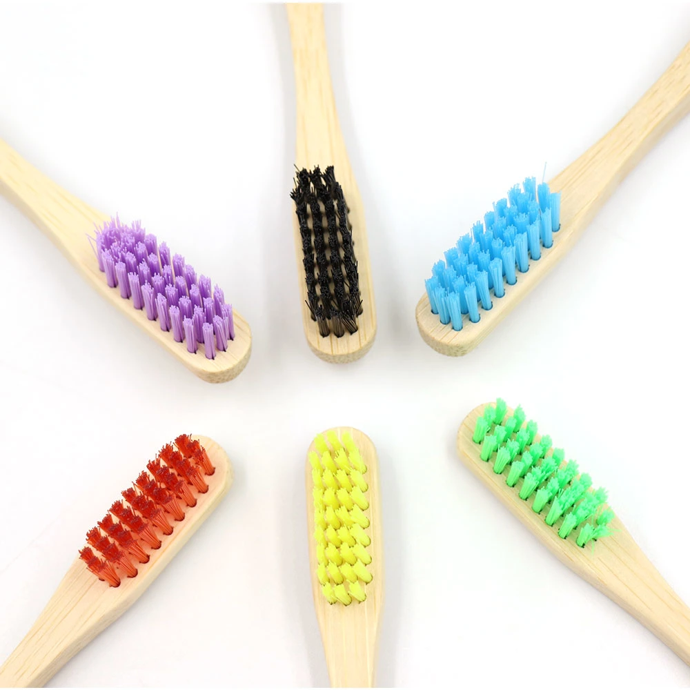 100% Natural Handle Eco-Friendly Bamboo Toothbrush with Nylon Bristle