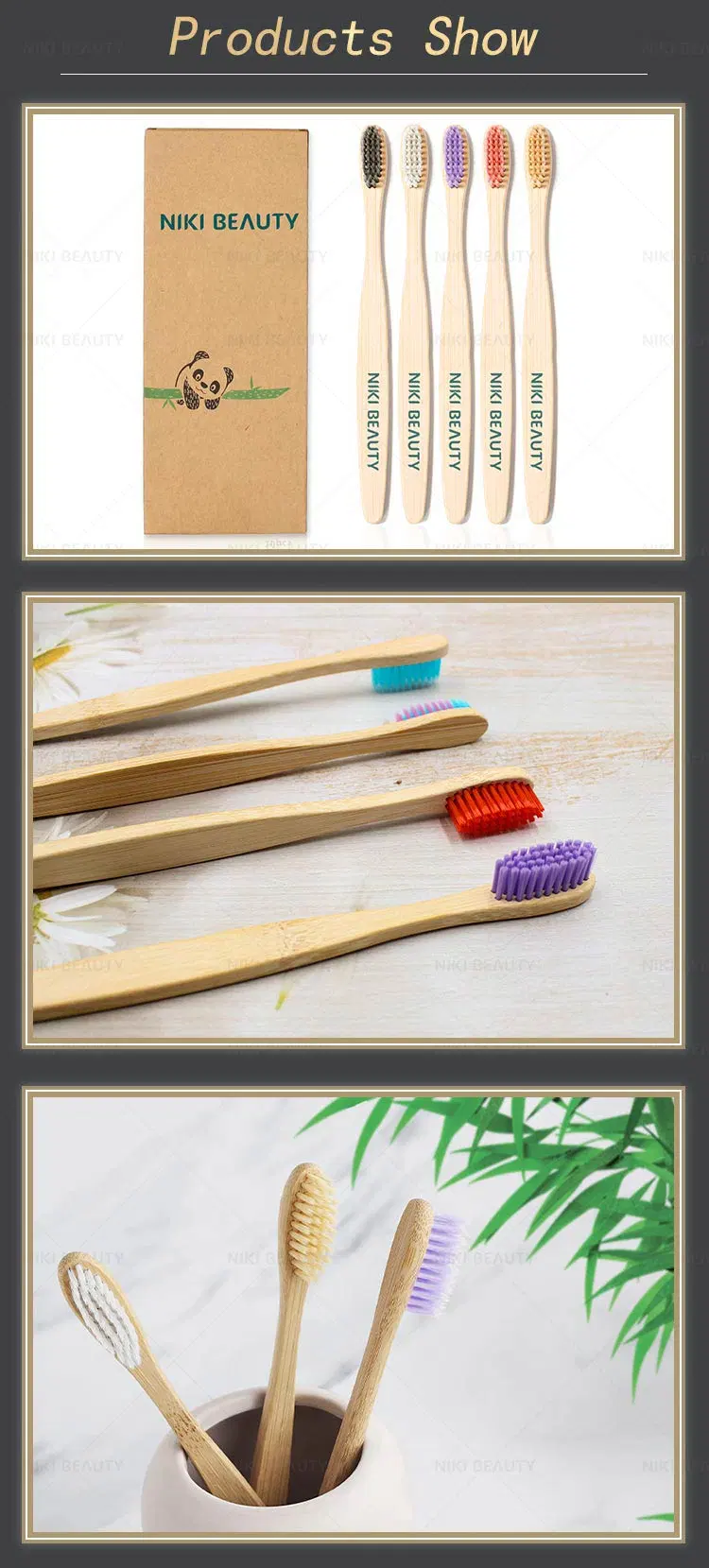 Travel Disposable Reusable Bamboo Charcoal Toothbrush Soft Bristle Toothbrush