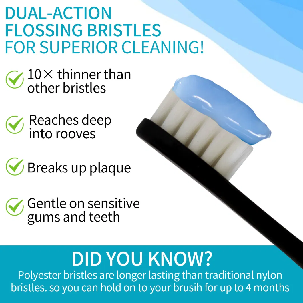 OEM FDA Approved Medium Nylon Bristles Adult Toothbrush