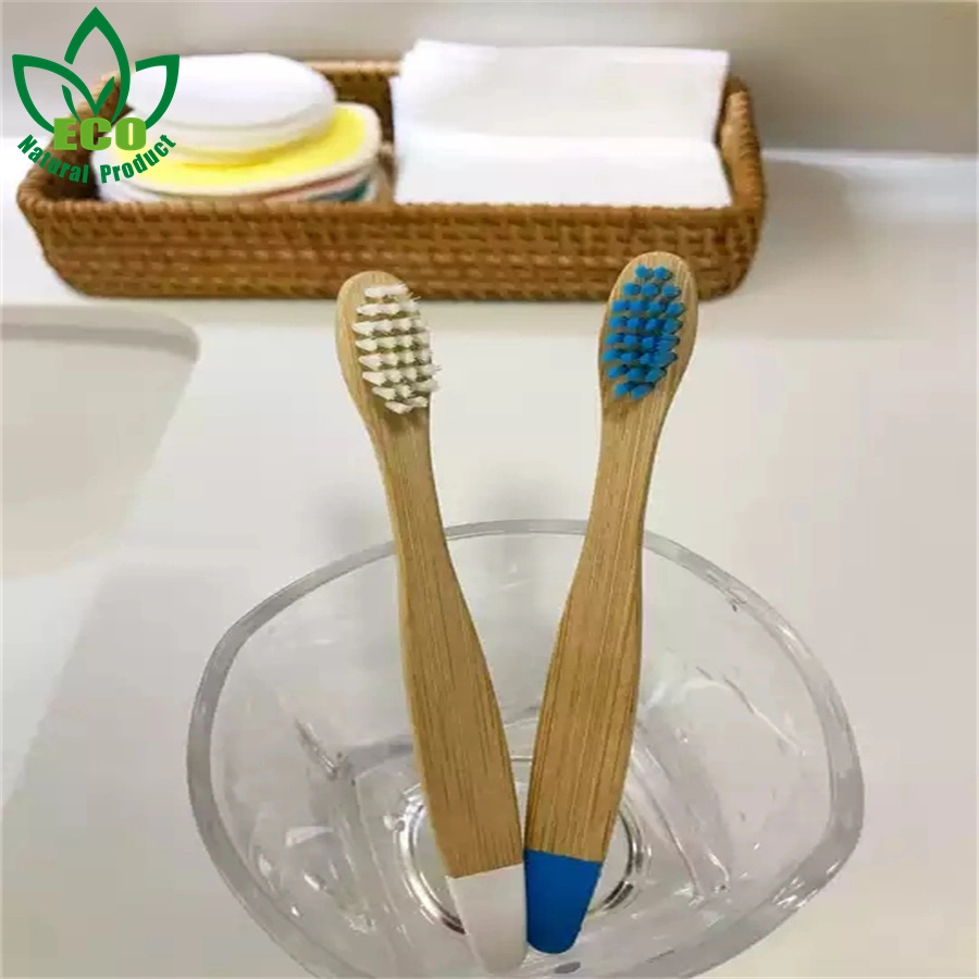 Customized Logo Degradable Teeth Whitening Ultra Soft Flat-Plate Kids&prime; Mini Children Bamboo Toothbrush Set