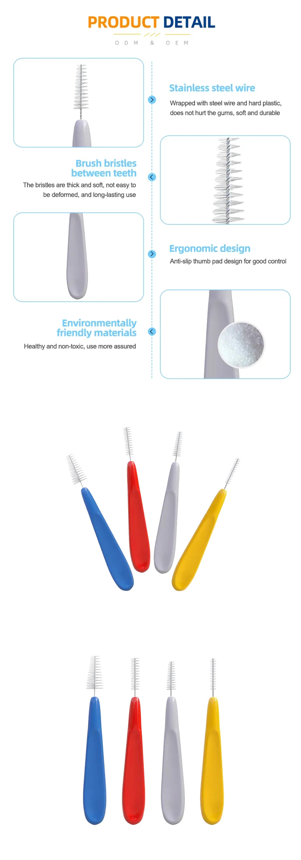 Interdental Brush Toothpick Tooth Flossing Head Oral Dental Hygiene Brush