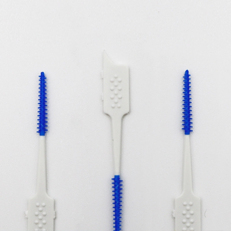 Oral Care Disposable Toothpicks Food Grade Rubber Bristles Interdental Brush