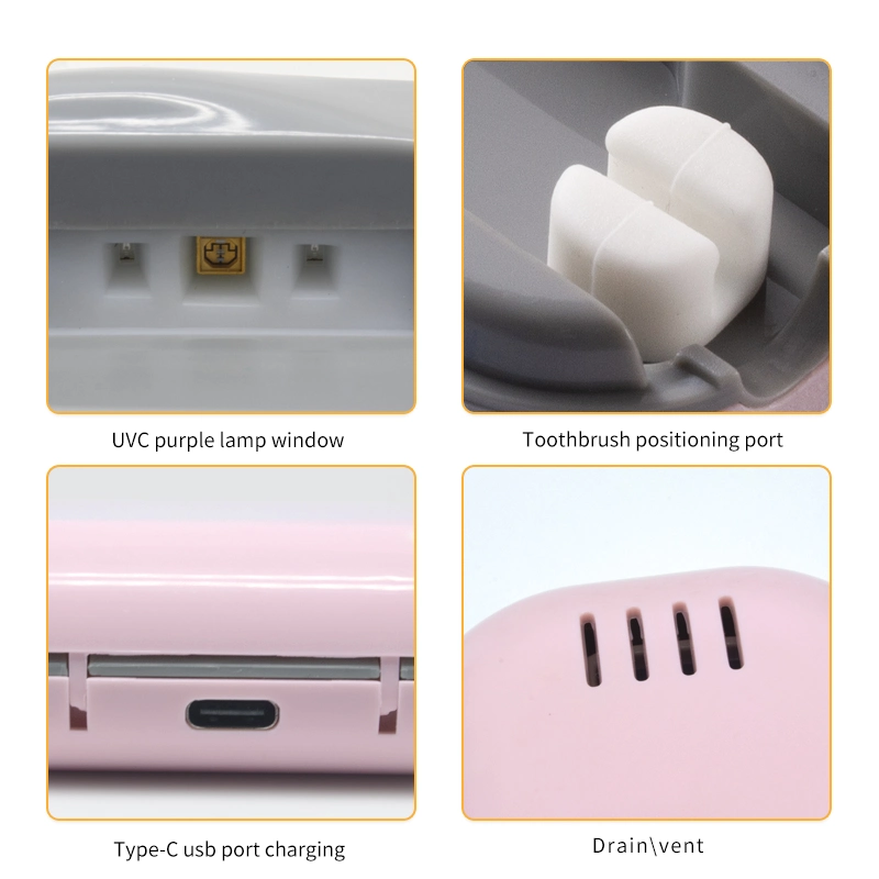 UV Light Sterilizing Eliminates Bacteria Travel Home Mini Portable Hands UVC LED Toothbrush Sterlizer Case