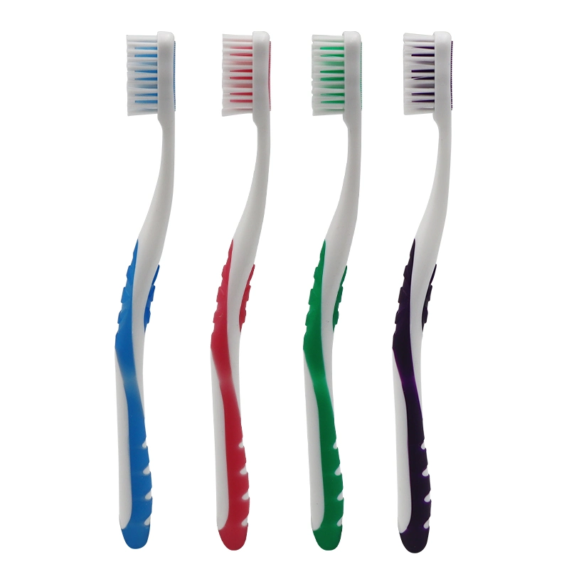 Wholesale Oral Care Nylon Soft Bristles Adult Toothbrush with Tongue Scraper