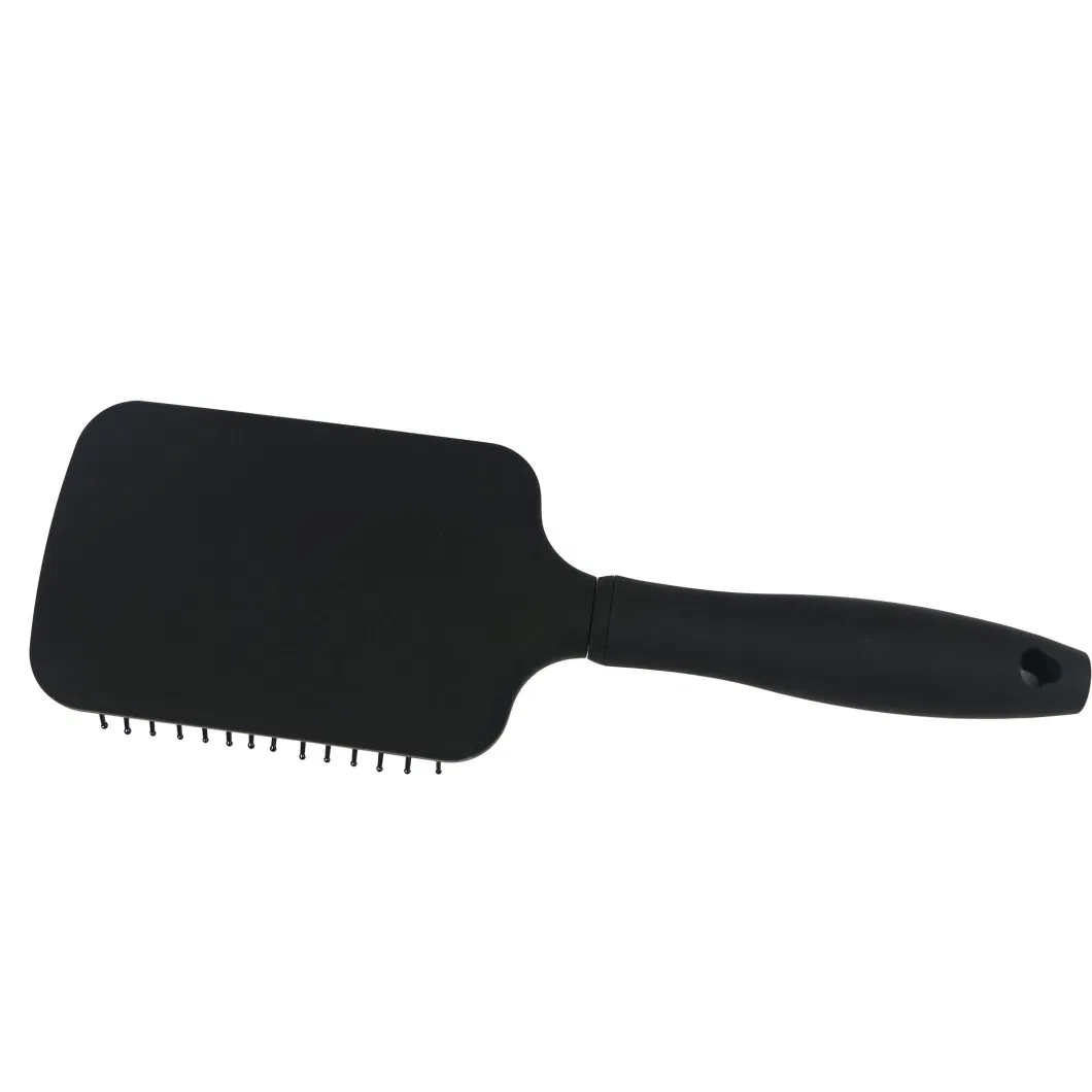 Black Color Wide Teeth Air Cushion Combs Detangler Brush with Nylon Bristles Paddle Hair Brush for Thick Hair