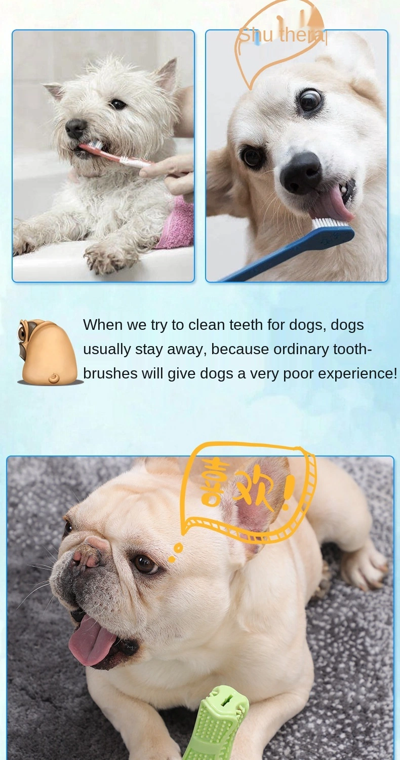 Dog Anti-Bite Toothbrush Oral Cleaning 360 Degrees Rubber Stick Chew Toy