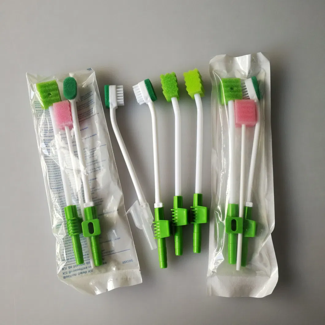 Disposable Dental Sponge Brush with Suction for Cleaning Use