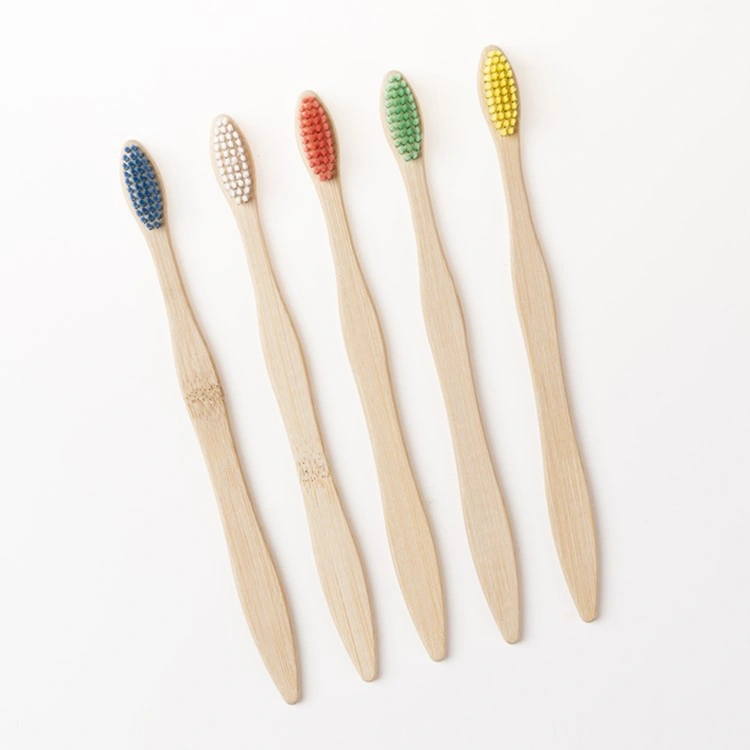Custom Logo Colors Bamboo Toothbrush Eco Friendly Wooden Tooth Brush Soft Bristle Tip Charcoal Adults Oral Care Toothbrush