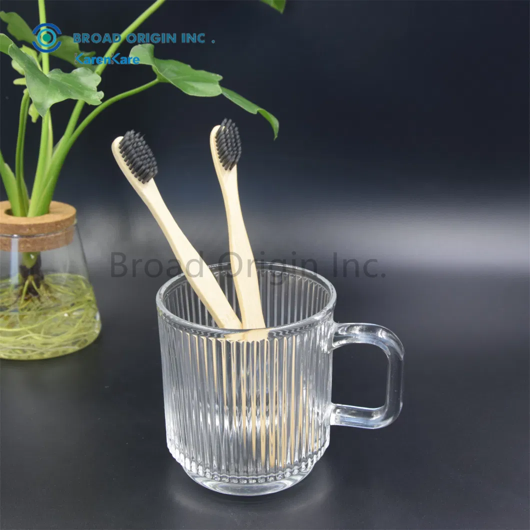 CE Approved Natural Brush Tooth Bamboo Toothbrush Wholesale Custom Logo Charcoal