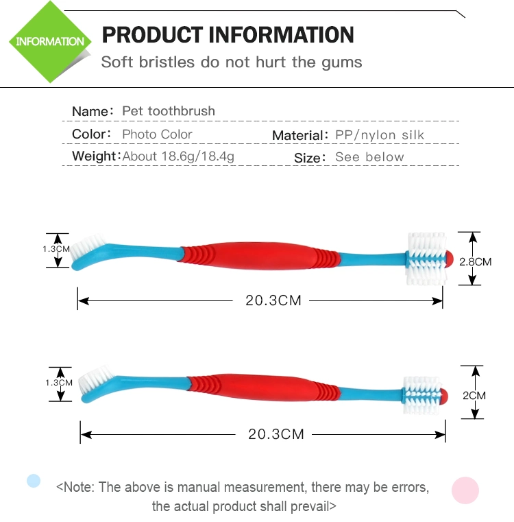 New Arrival Double Heads Dental Care Pet Toothbrush