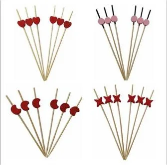 2022 Most Popular Bamboo Skewers Cocktail Picks of Wooden Bead