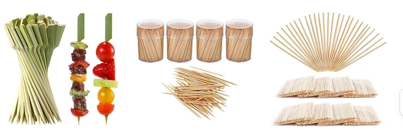 4inch Dental Floss Pick Toothpick for Clean Teeth Bamboo Round Toothpick