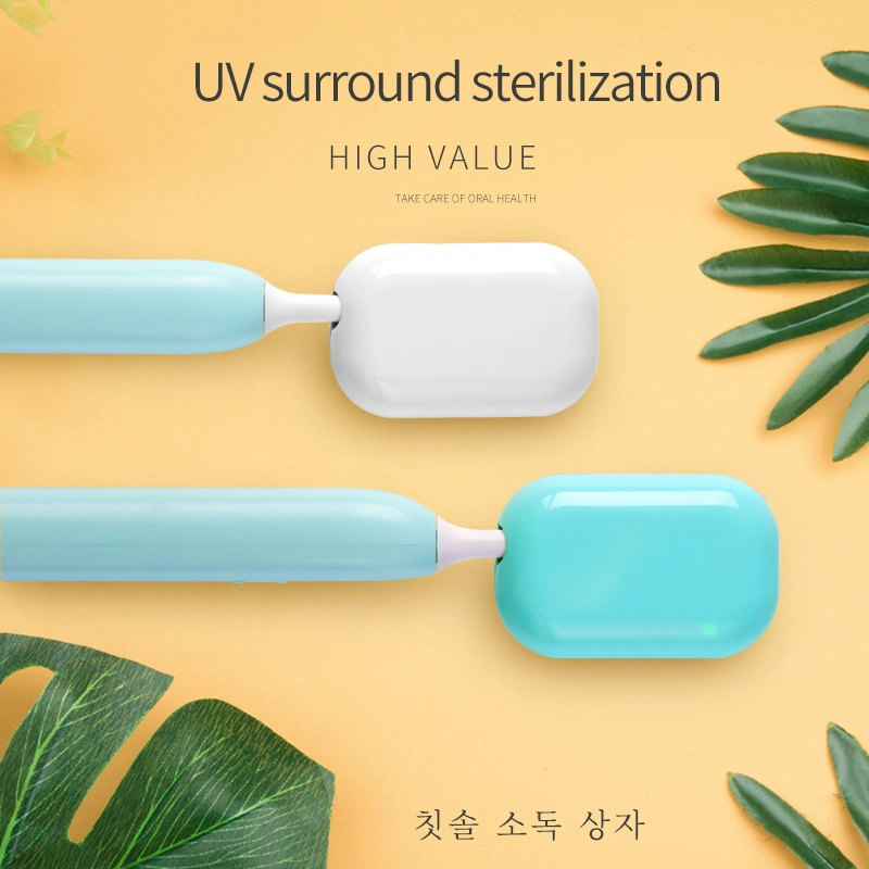 UV Light Sterilizing Eliminates Bacteria Travel Home Mini Portable Hands UVC LED Toothbrush Sterlizer Case