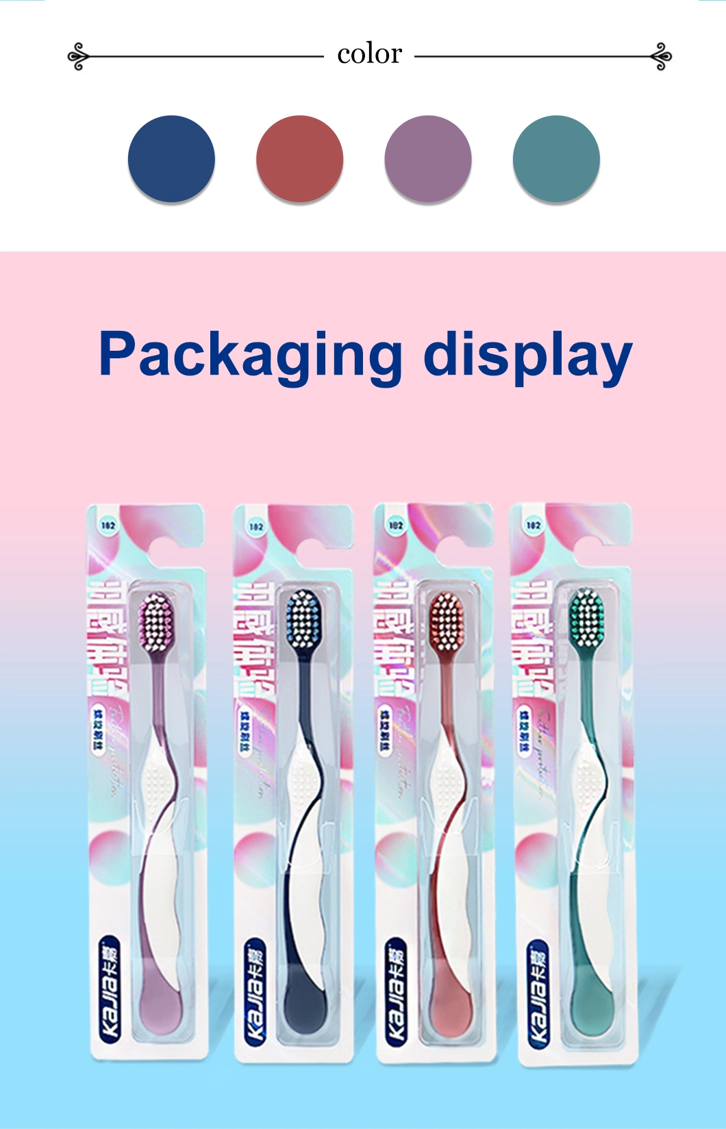 Hot Selling Special Designed Anti-Slip Grip Handle Soft Bristle Adult Toothbrush