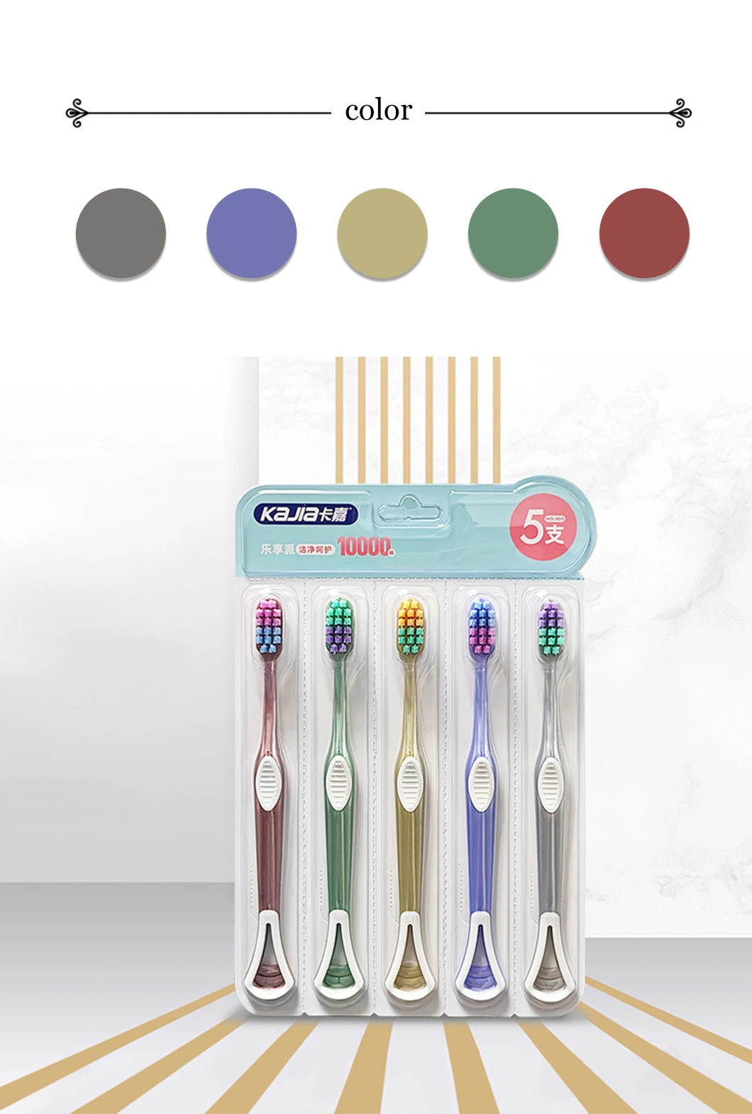 Good Quality Modern Design Custom Tongue Scraper Soft Bristles Adult Toothbrush