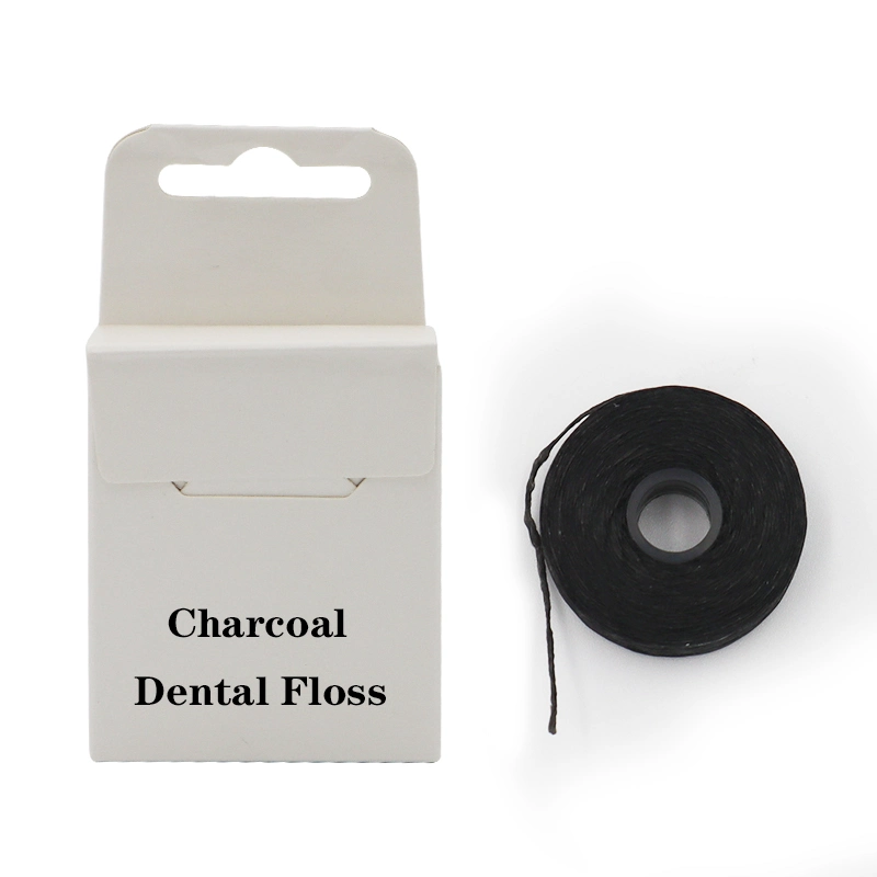 Eco Friendly Biodegradable Charcoal Dental Floss with Paper Box Package