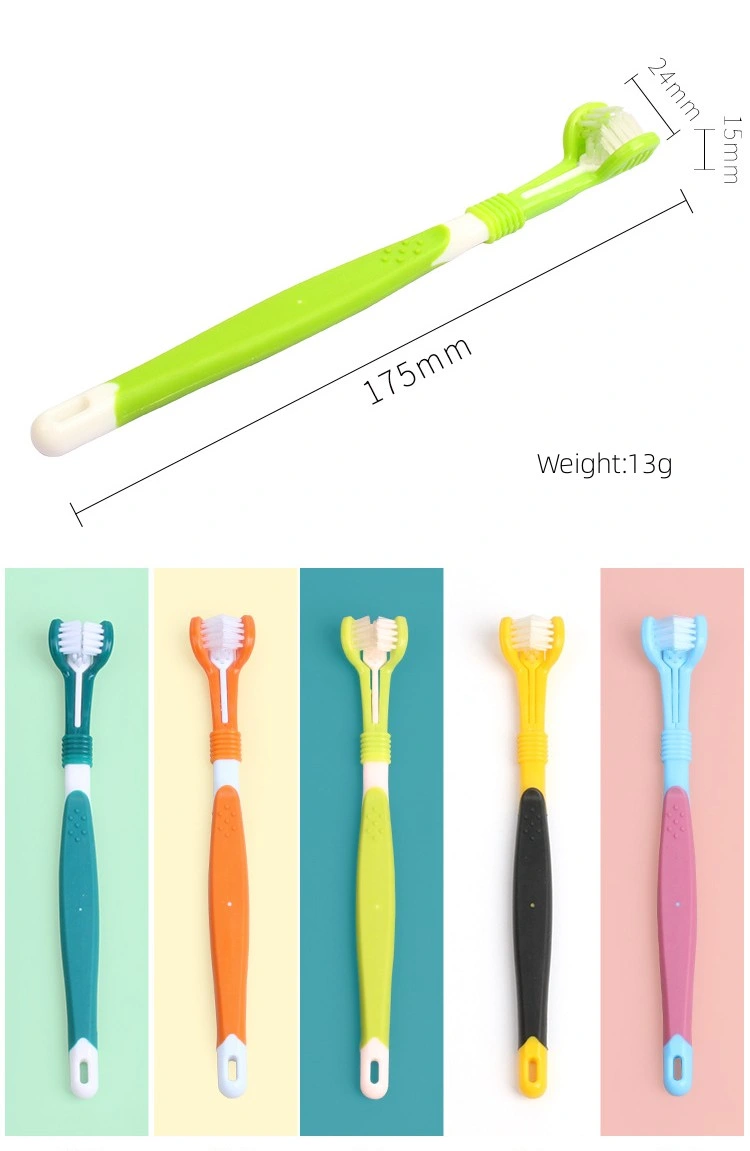 Triple Head Pet Dog Teeth Cleaning Pet Dental Care 3 Headed Pet Cat Toothbrush