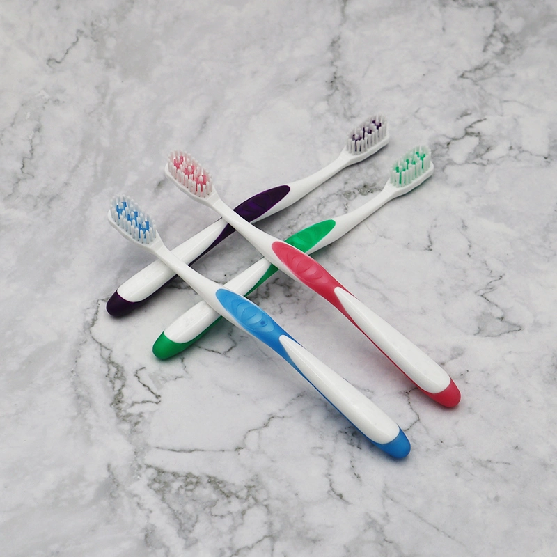 Wholesale Oral Care Nylon Soft Bristles Adult Toothbrush with Tongue Scraper