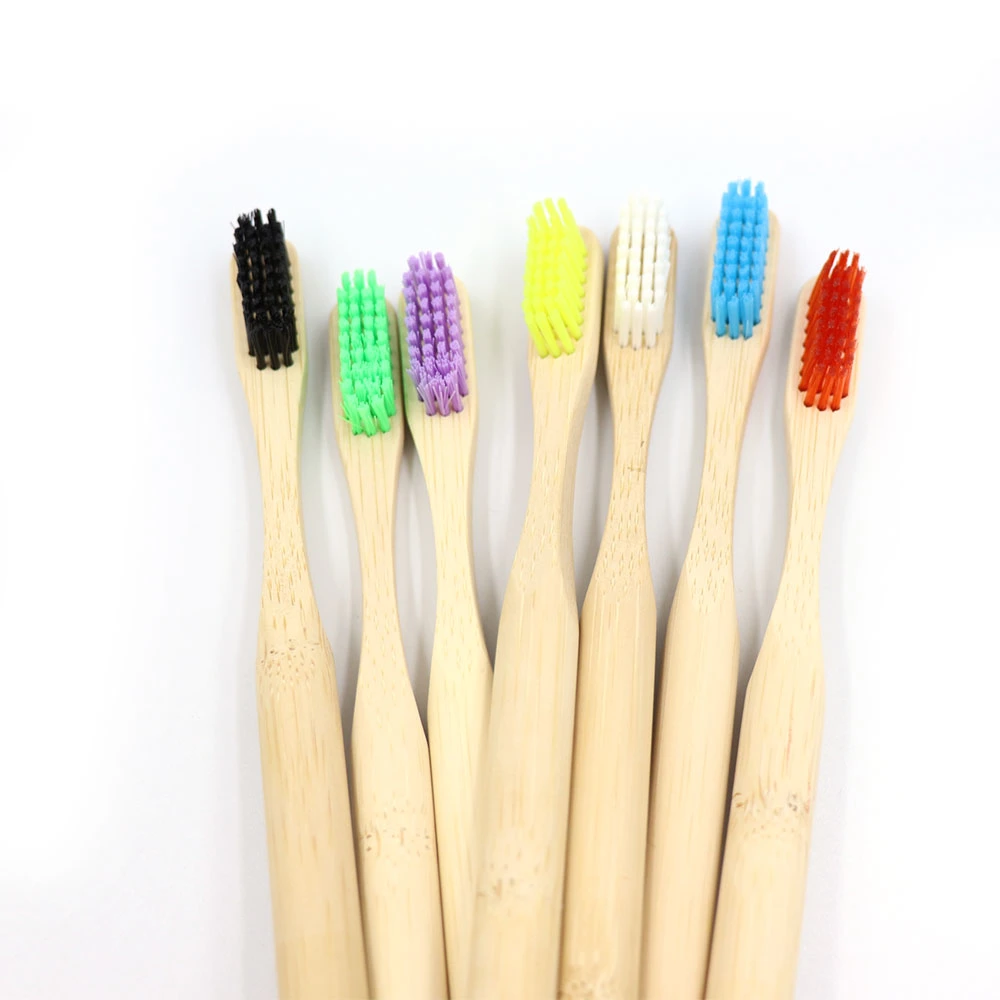 100% Natural Handle Eco-Friendly Bamboo Toothbrush with Nylon Bristle