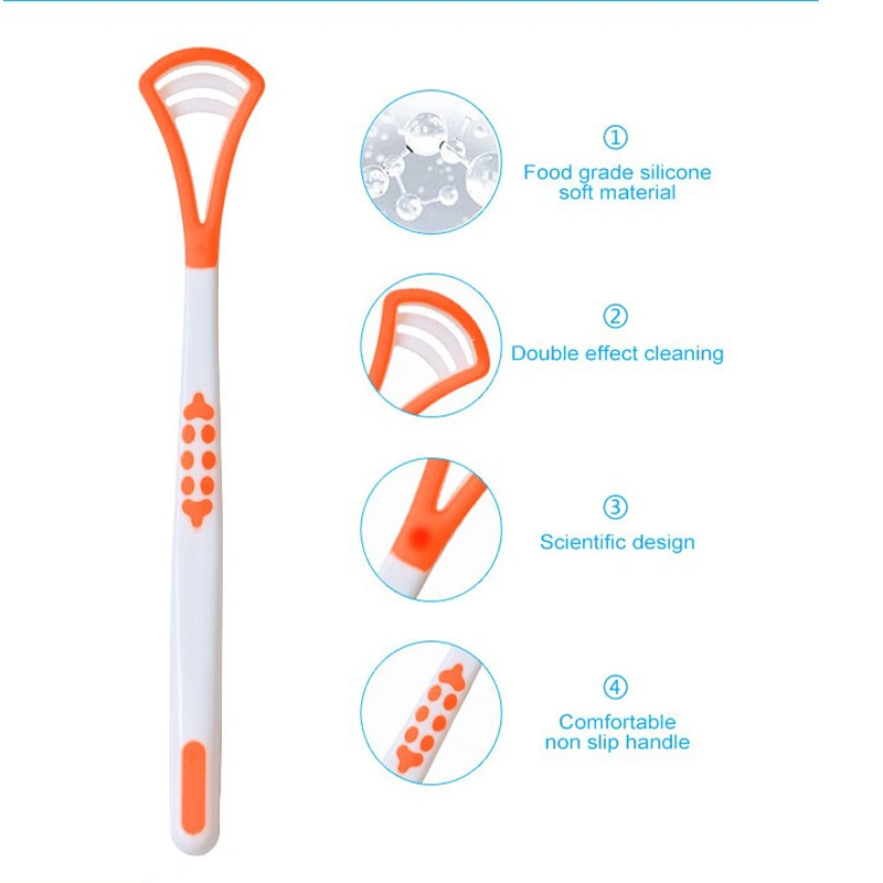 Manufacturer Colorful 2PCS Package Plastic Tongue Cleaner Oral Hygiene Care