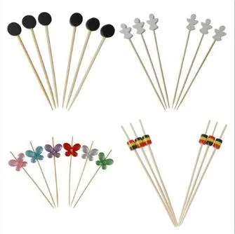 2022 Most Popular Bamboo Skewers Cocktail Picks of Wooden Bead