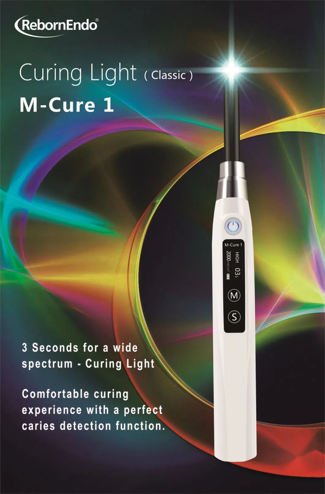 Tooth Restoration with Filling and Polymerization Lamp Dental Curing Light