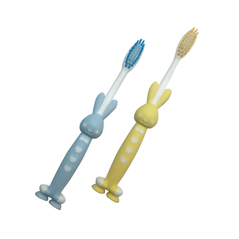 Anti-Slip Handle Cartoon Printing Soft Bristle Kids Toothbrush with Tongue Cleaner