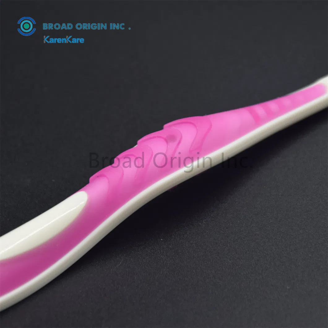 Hot Sale Adult Color Handle Double Color Bristle Massage Plastic Injection Rubber Toothbrush