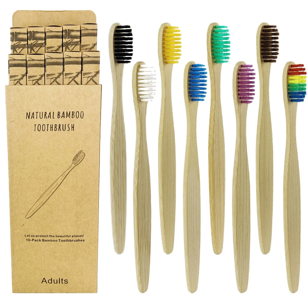 Multicolor Natural Bamboo Toothbrush Wholesale 100% Biodegradable Home Travel