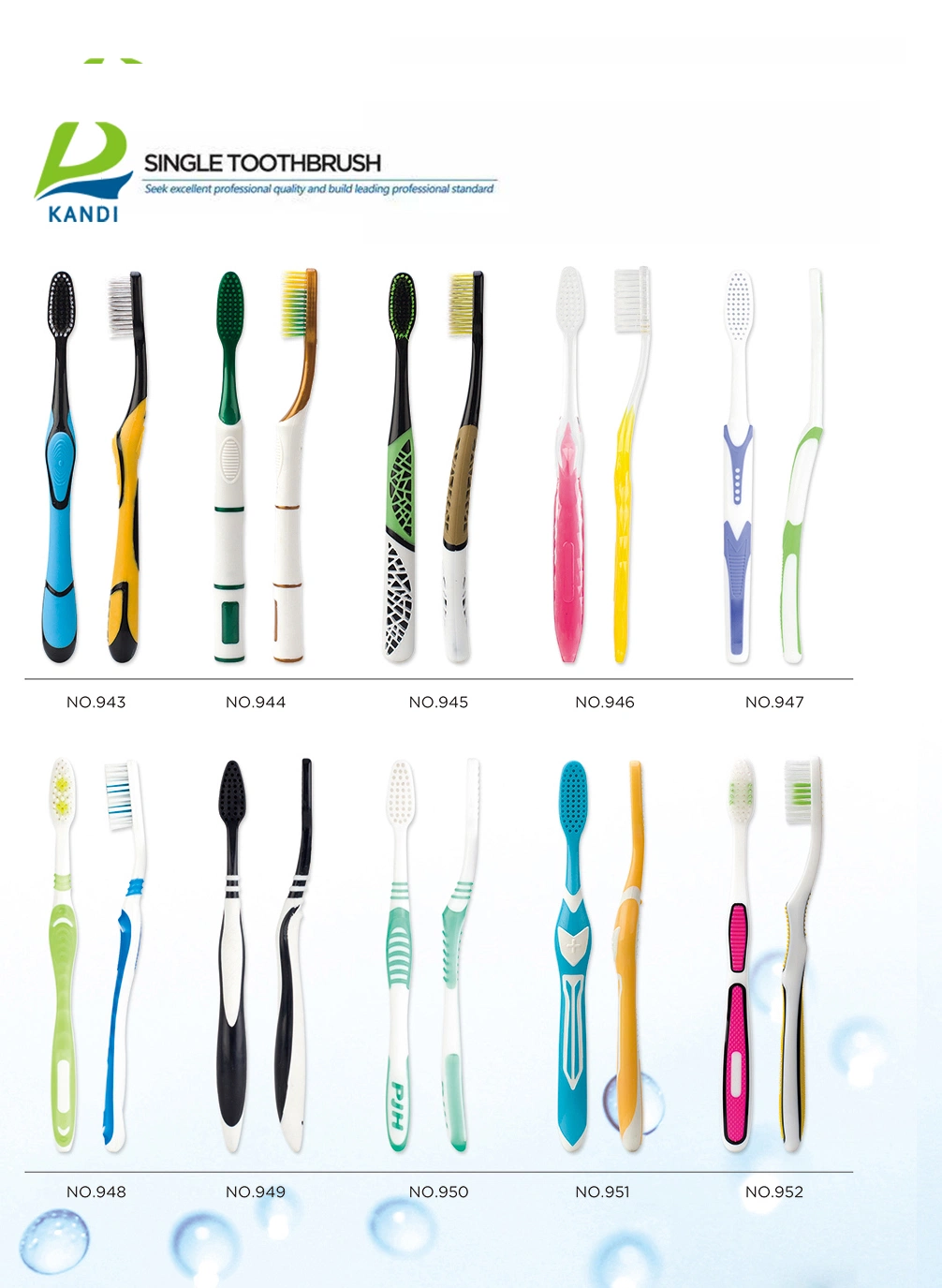 High Quality Custom Logo Adult Soft Bristles Plastic Toothbrush