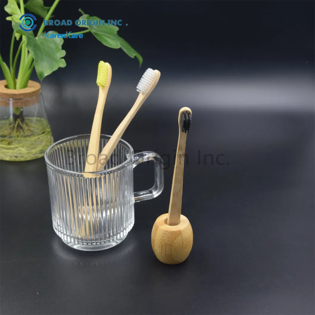 Biodegradable Bambooadult Toothbrush Charcoal Bristle Dental Brush